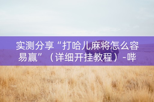 实测分享“打哈儿麻将怎么容易赢”（详细开挂教程）-哔哩哔哩