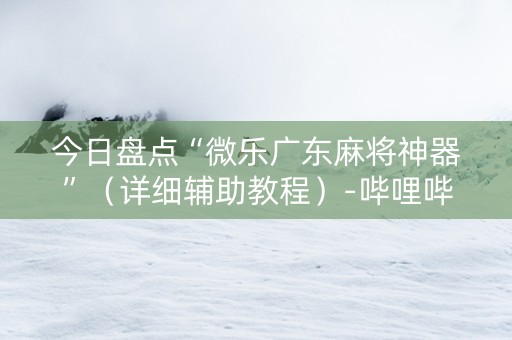 今日盘点“微乐广东麻将神器”（详细辅助教程）-哔哩哔哩