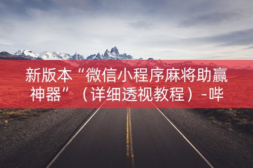 新版本“微信小程序麻将助赢神器”（详细透视教程）-哔哩哔哩