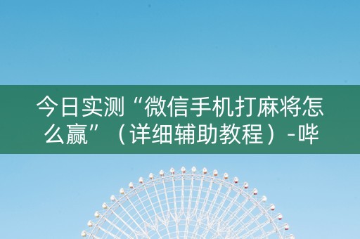 今日实测“微信手机打麻将怎么赢”（详细辅助教程）-哔哩哔哩