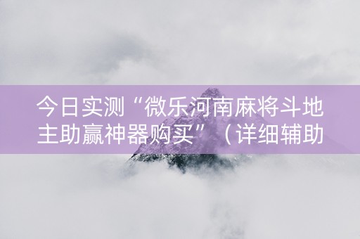 今日实测“微乐河南麻将斗地主助赢神器购买”（详细辅助教程）-哔哩哔哩