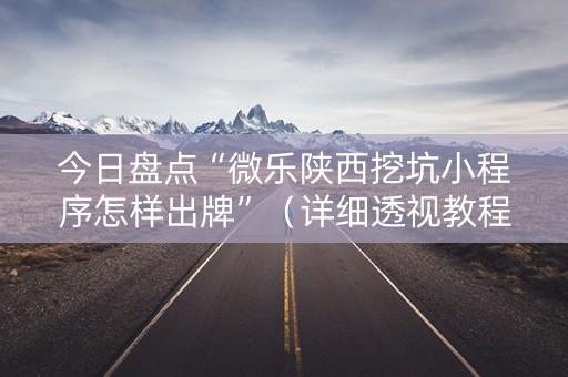 今日盘点“微乐陕西挖坑小程序怎样出牌”（详细透视教程）-哔哩哔哩