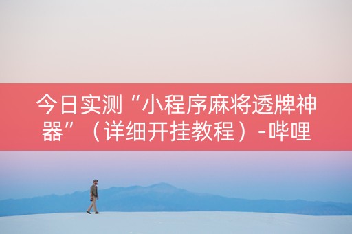 今日实测“小程序麻将透牌神器”（详细开挂教程）-哔哩哔哩
