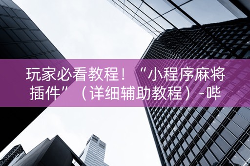 玩家必看教程！“小程序麻将插件”（详细辅助教程）-哔哩哔哩