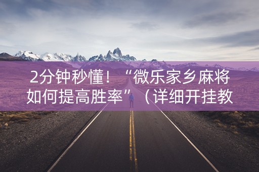 2分钟秒懂！“微乐家乡麻将如何提高胜率”（详细开挂教程）-哔哩哔哩