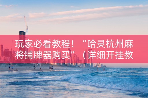 玩家必看教程！“哈灵杭州麻将铺牌器购买”（详细开挂教程）-哔哩哔哩