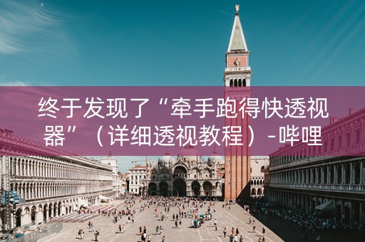 终于发现了“牵手跑得快透视器”（详细透视教程）-哔哩哔哩