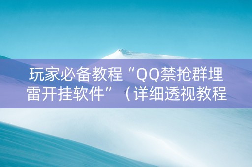 玩家必备教程“QQ禁抢群埋雷开挂软件”（详细透视教程）-哔哩哔哩