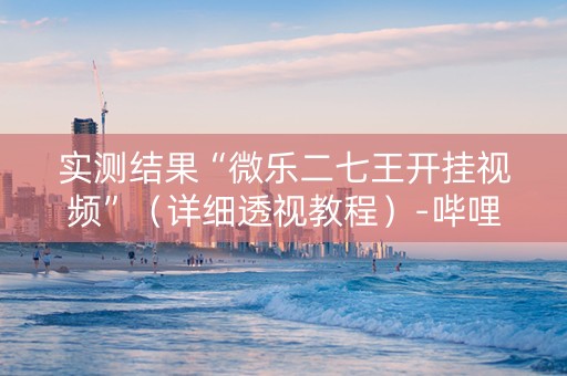 实测结果“微乐二七王开挂视频”（详细透视教程）-哔哩哔哩
