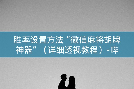 胜率设置方法“微信麻将胡牌神器”（详细透视教程）-哔哩哔哩
