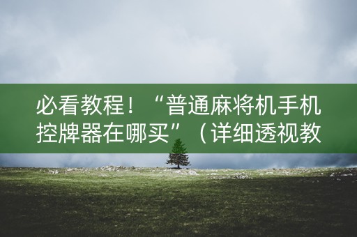 必看教程！“普通麻将机手机控牌器在哪买”（详细透视教程）-哔哩哔哩