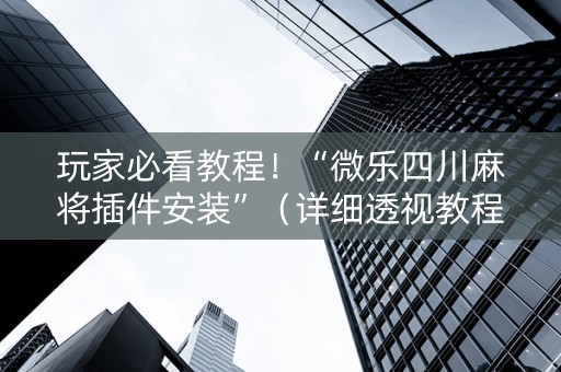 玩家必看教程！“微乐四川麻将插件安装”（详细透视教程）-哔哩哔哩