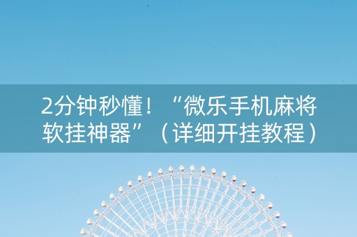 2分钟秒懂！“微乐手机麻将软挂神器”（详细开挂教程）-哔哩哔哩