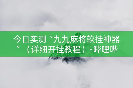 今日实测“九九麻将软挂神器”（详细开挂教程）-哔哩哔哩