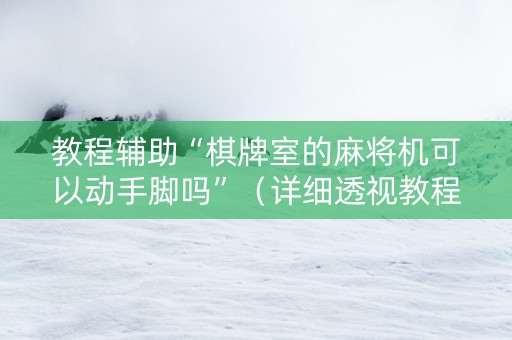 教程辅助“棋牌室的麻将机可以动手脚吗”（详细透视教程）-哔哩哔哩