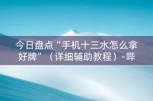 今日盘点“手机十三水怎么拿好牌”（详细辅助教程）-哔哩哔哩