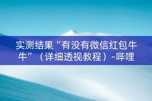 实测结果“有没有微信红包牛牛”（详细透视教程）-哔哩哔哩