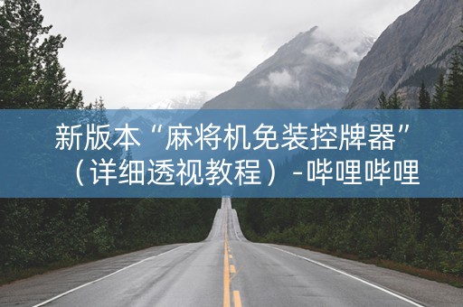 新版本“麻将机免装控牌器”（详细透视教程）-哔哩哔哩