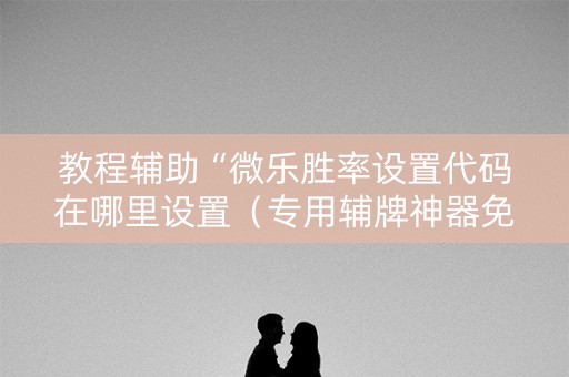 教程辅助“微乐胜率设置代码在哪里设置（专用辅牌神器免安装）