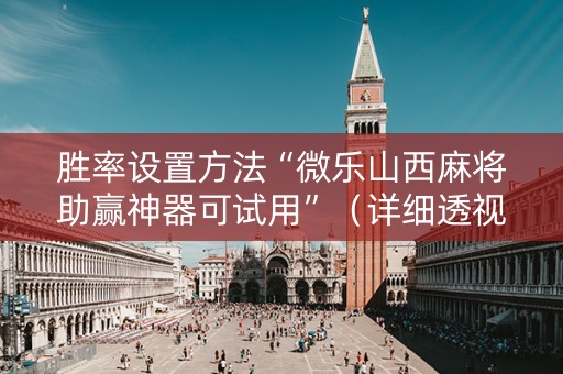 胜率设置方法“微乐山西麻将助赢神器可试用”（详细透视教程）-哔哩哔哩
