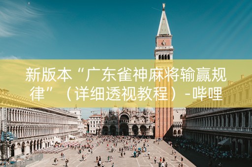 新版本“广东雀神麻将输赢规律”（详细透视教程）-哔哩哔哩