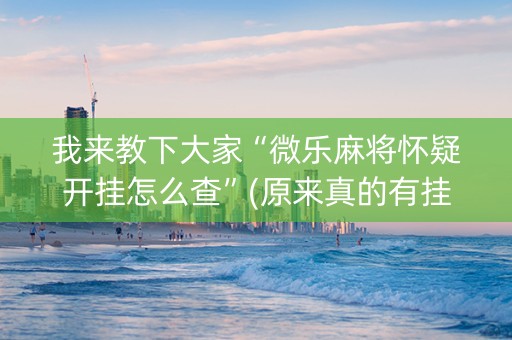 我来教下大家“微乐麻将怀疑开挂怎么查”(原来真的有挂)-知乎