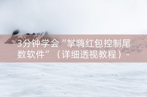 3分钟学会“掌嗨红包控制尾数软件”（详细透视教程）-哔哩哔哩