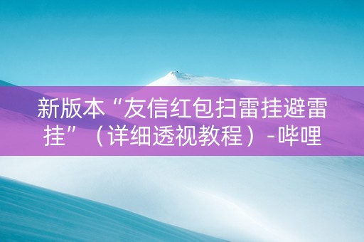 新版本“友信红包扫雷挂避雷挂”（详细透视教程）-哔哩哔哩