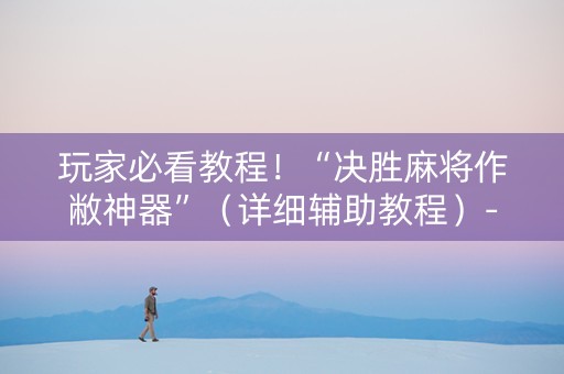 玩家必看教程！“决胜麻将作敝神器”（详细辅助教程）-哔哩哔哩