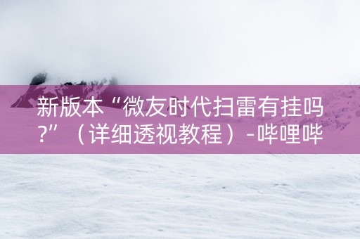 新版本“微友时代扫雷有挂吗?”（详细透视教程）-哔哩哔哩