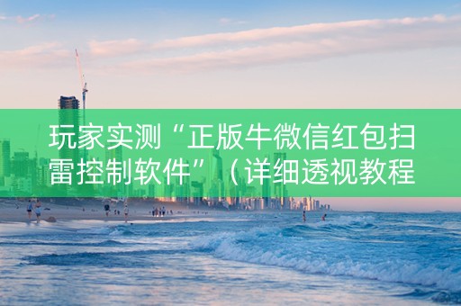 玩家实测“正版牛微信红包扫雷控制软件”（详细透视教程）-哔哩哔哩