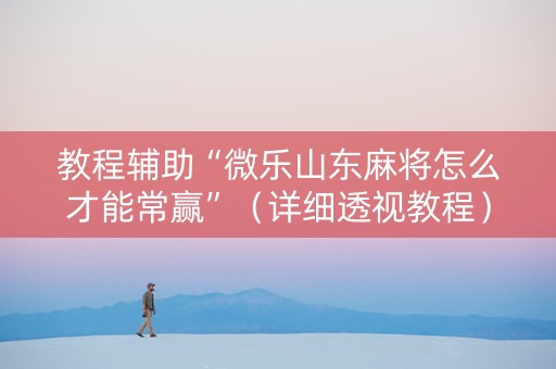 教程辅助“微乐山东麻将怎么才能常赢”（详细透视教程）-哔哩哔哩