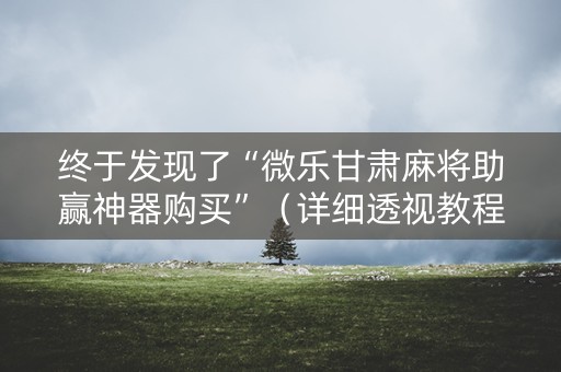 终于发现了“微乐甘肃麻将助赢神器购买”（详细透视教程）-哔哩哔哩