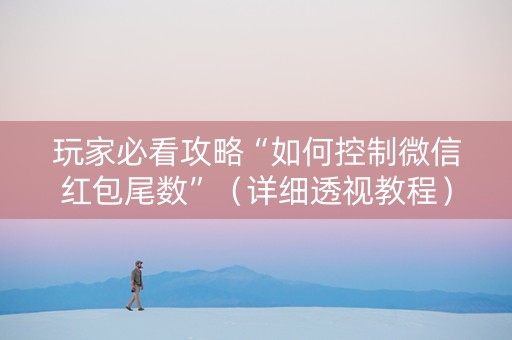 玩家必看攻略“如何控制微信红包尾数”（详细透视教程）-哔哩哔哩