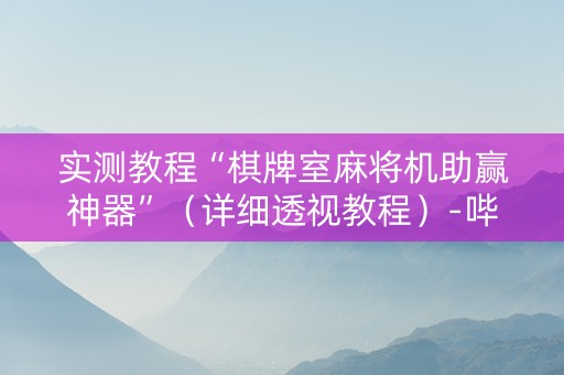 实测教程“棋牌室麻将机助赢神器”（详细透视教程）-哔哩哔哩