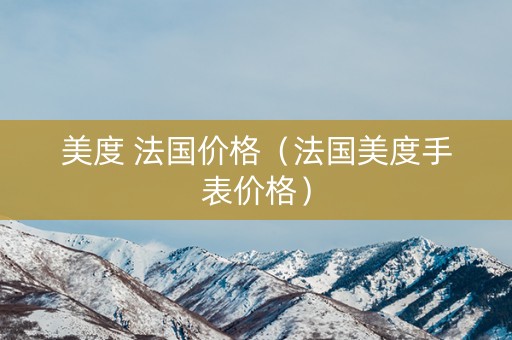 美度 法国价格（法国美度手表价格）