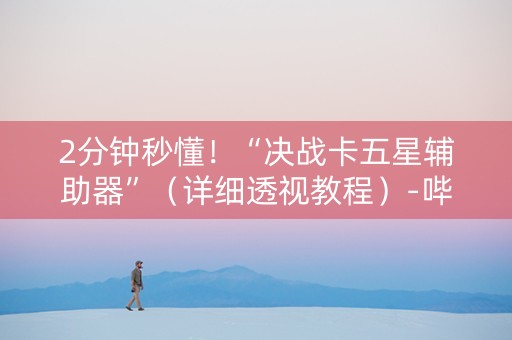 2分钟秒懂！“决战卡五星辅助器”（详细透视教程）-哔哩哔哩