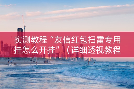 实测教程“友信红包扫雷专用挂怎么开挂”（详细透视教程）-哔哩哔哩