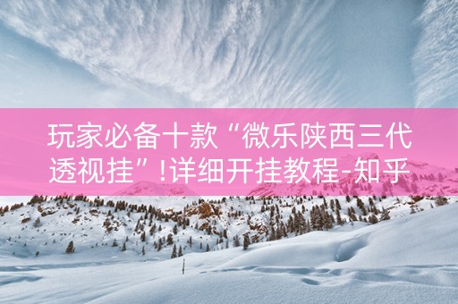 玩家必备十款“微乐陕西三代透视挂”!详细开挂教程-知乎