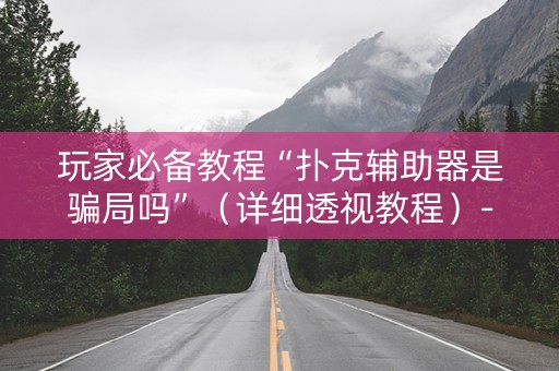 玩家必备教程“扑克辅助器是骗局吗”（详细透视教程）-哔哩哔哩