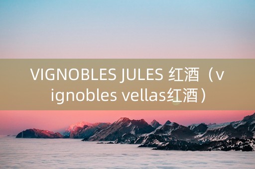 VIGNOBLES JULES 红酒（vignobles vellas红酒）