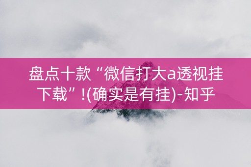 盘点十款“微信打大a透视挂下载”!(确实是有挂)-知乎