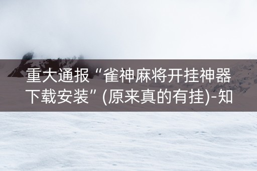 重大通报“雀神麻将开挂神器下载安装”(原来真的有挂)-知乎