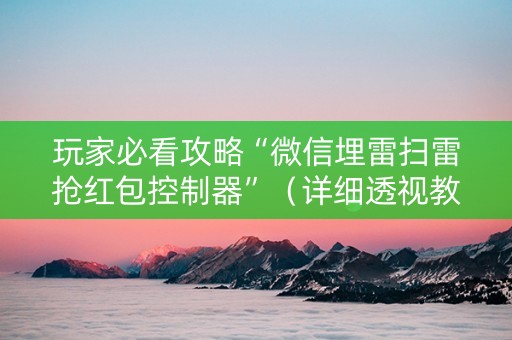 玩家必看攻略“微信埋雷扫雷抢红包控制器”（详细透视教程）-哔哩哔哩