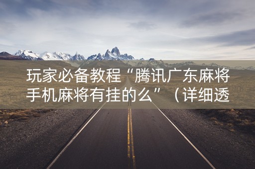 玩家必备教程“腾讯广东麻将手机麻将有挂的么”（详细透视教程）-哔哩哔哩