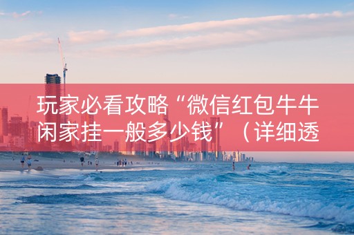 玩家必看攻略“微信红包牛牛闲家挂一般多少钱”（详细透视教程）-哔哩哔哩