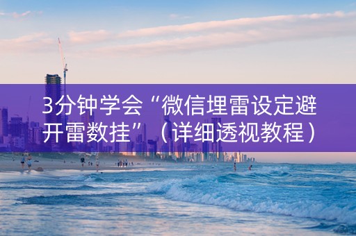 3分钟学会“微信埋雷设定避开雷数挂”（详细透视教程）-哔哩哔哩