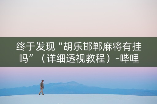 终于发现“胡乐邯郸麻将有挂吗”（详细透视教程）-哔哩哔哩