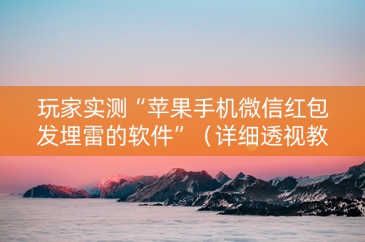 玩家实测“苹果手机微信红包发埋雷的软件”（详细透视教程）-哔哩哔哩