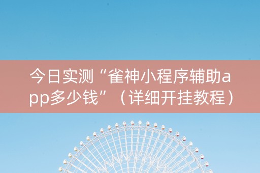 今日实测“雀神小程序辅助app多少钱”（详细开挂教程）-哔哩哔哩
